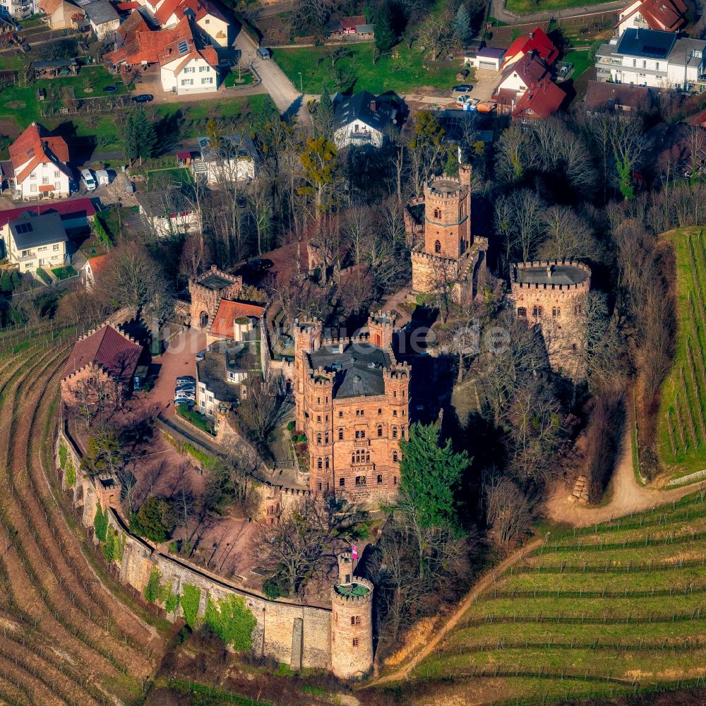 Luftbild Ortenberg - Burganlage des Schloss in Ortenberg im Bundesland Baden-Württemberg, Deutschland