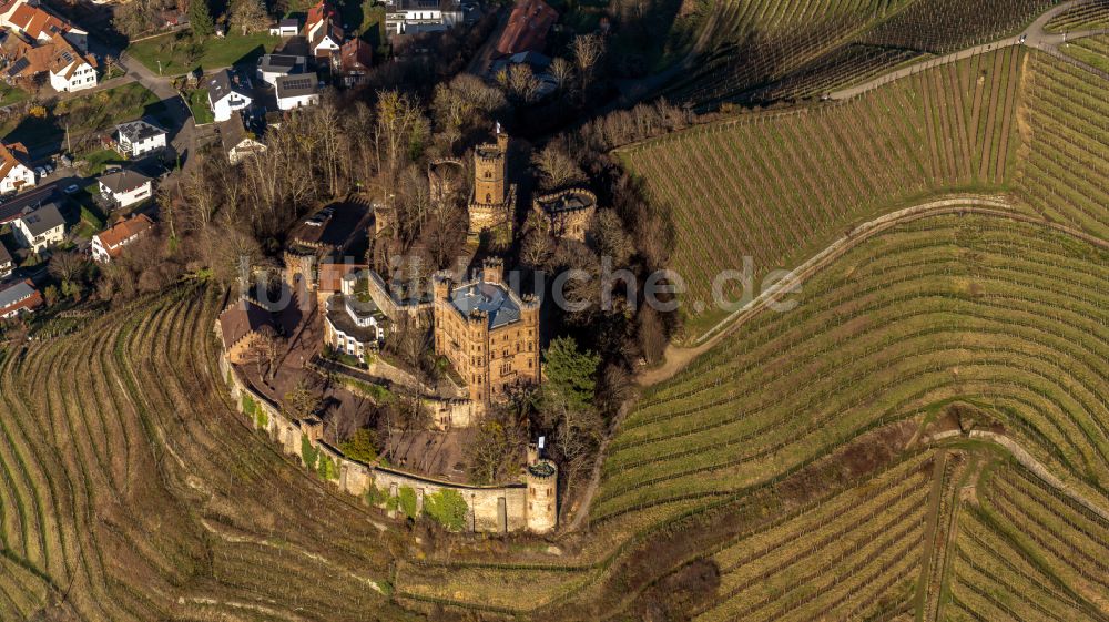 Ortenberg von oben - Burganlage des Schloss in Ortenberg im Bundesland Baden-Württemberg, Deutschland