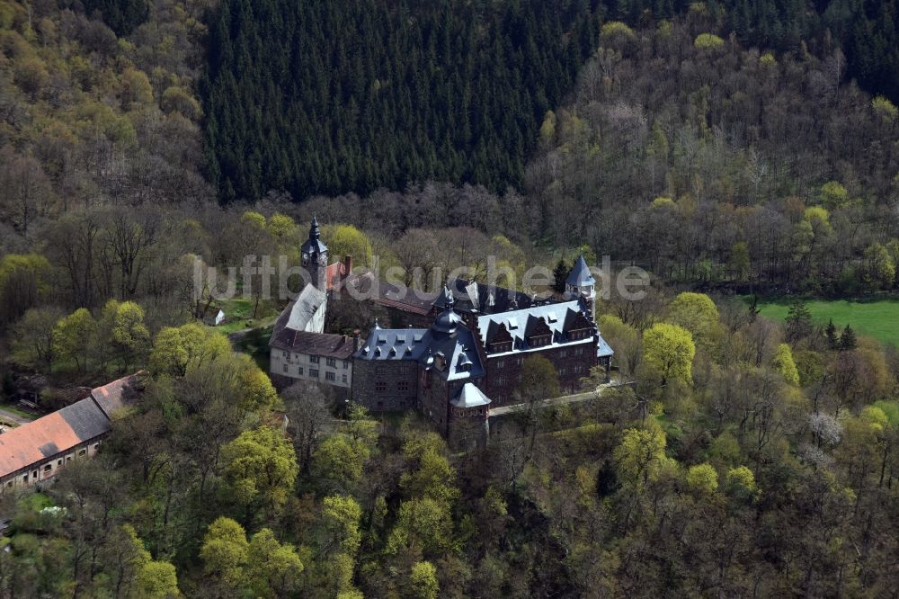 Friesdorf aus der Vogelperspektive: Burganlage des Schloss Rammelburg in Friesdorf im Bundesland Sachsen-Anhalt