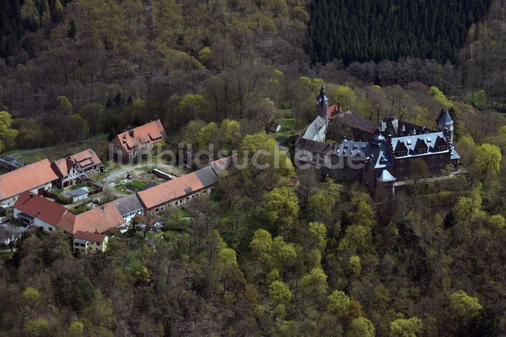 Luftbild Friesdorf - Burganlage des Schloss Rammelburg in Friesdorf im Bundesland Sachsen-Anhalt