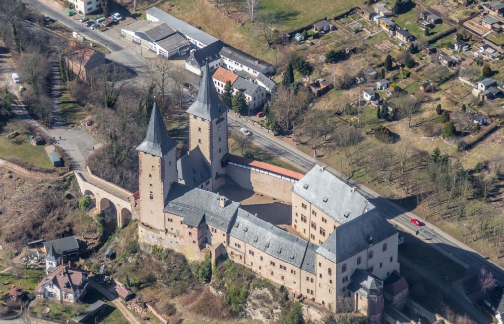 Luftbild Rochlitz - Burganlage des Schloss in Rochlitz im Bundesland Sachsen, Deutschland