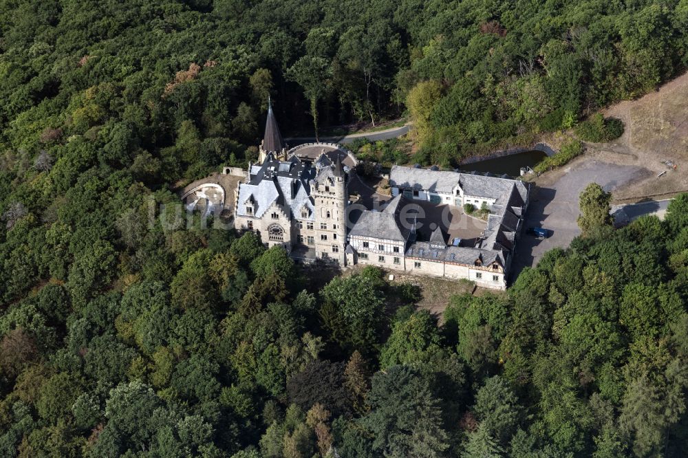 Bad Sooden-Allendorf von oben - Burganlage des Schloss Rothestein in Bad Sooden-Allendorf im Bundesland Hessen