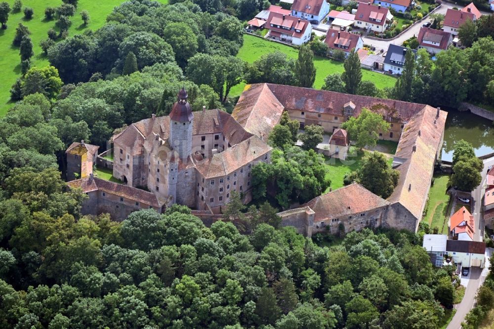 Luftbild Flachslanden - Burganlage des Schloss Schloss Virnsberg in Flachslanden im Bundesland Bayern, Deutschland