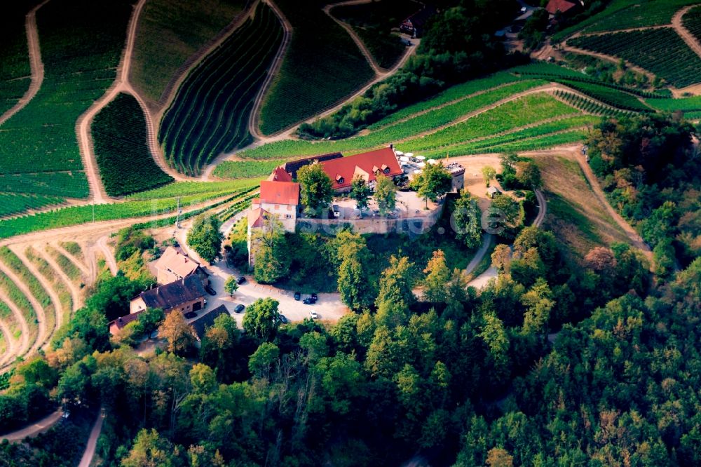 Luftbild Durbach - Burganlage des Schloss Staufenberg in Durbach im Bundesland Baden-Württemberg, Deutschland