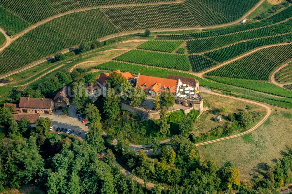 Luftbild Durbach - Burganlage des Schloss Staufenberg in Durbach im Bundesland Baden-Württemberg, Deutschland