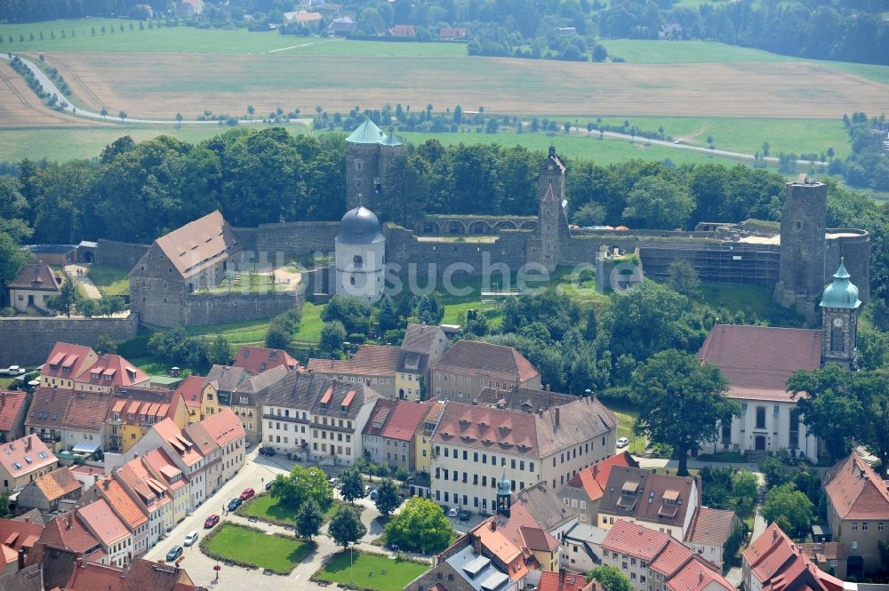 Luftbild Stolpen - Burganlage des Schloss in Stolpen im Bundesland Sachsen, Deutschland