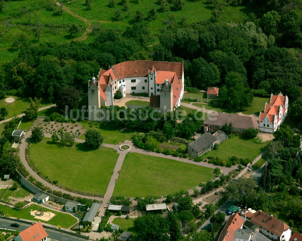 Luftbild Strehla - Burganlage des Schloss in Strehla im Bundesland Sachsen, Deutschland