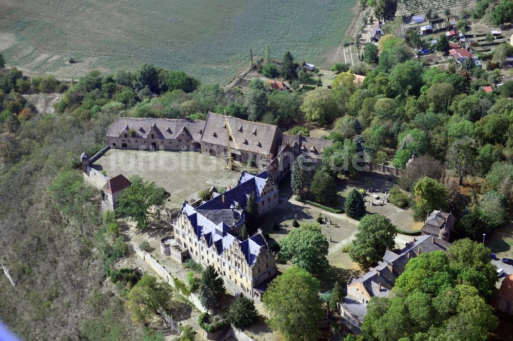 Luftaufnahme Vitzenburg - Burganlage des Schloss in Vitzenburg im Bundesland Sachsen-Anhalt, Deutschland