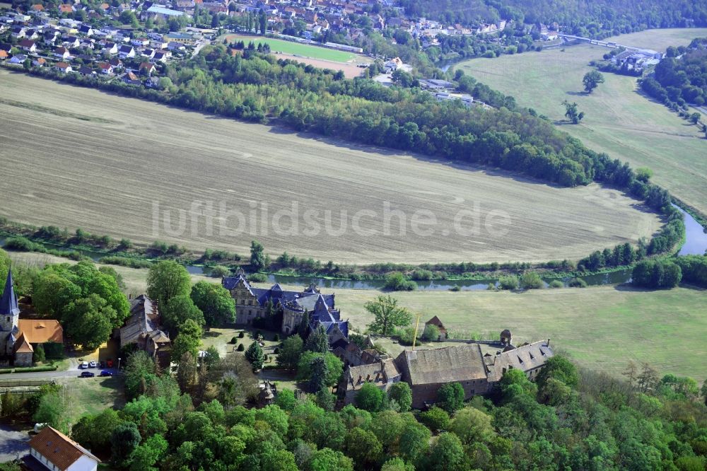 Vitzenburg aus der Vogelperspektive: Burganlage des Schloss in Vitzenburg im Bundesland Sachsen-Anhalt, Deutschland