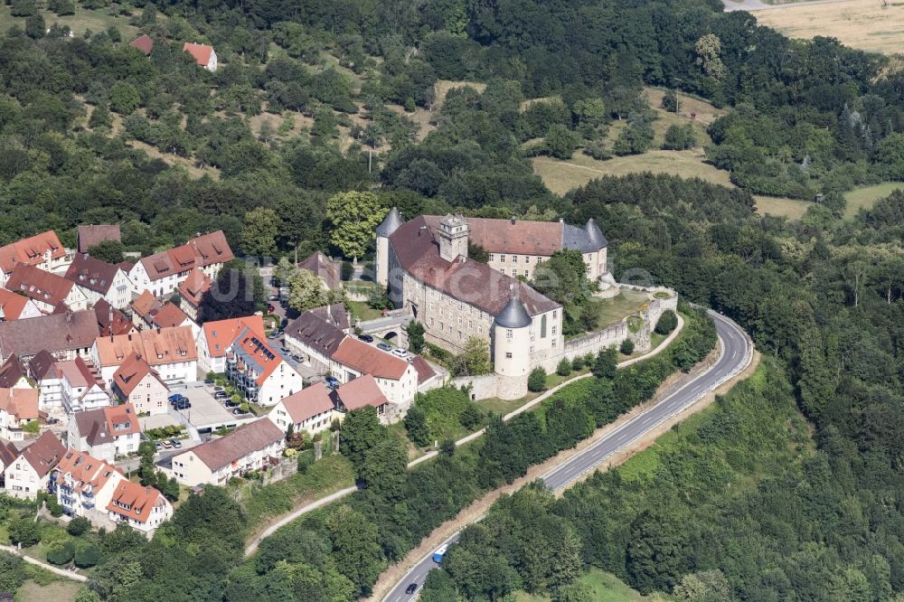 Luftaufnahme Waldenburg - Burganlage des Schloss Waldenburg in Waldenburg im Bundesland Baden-Württemberg, Deutschland