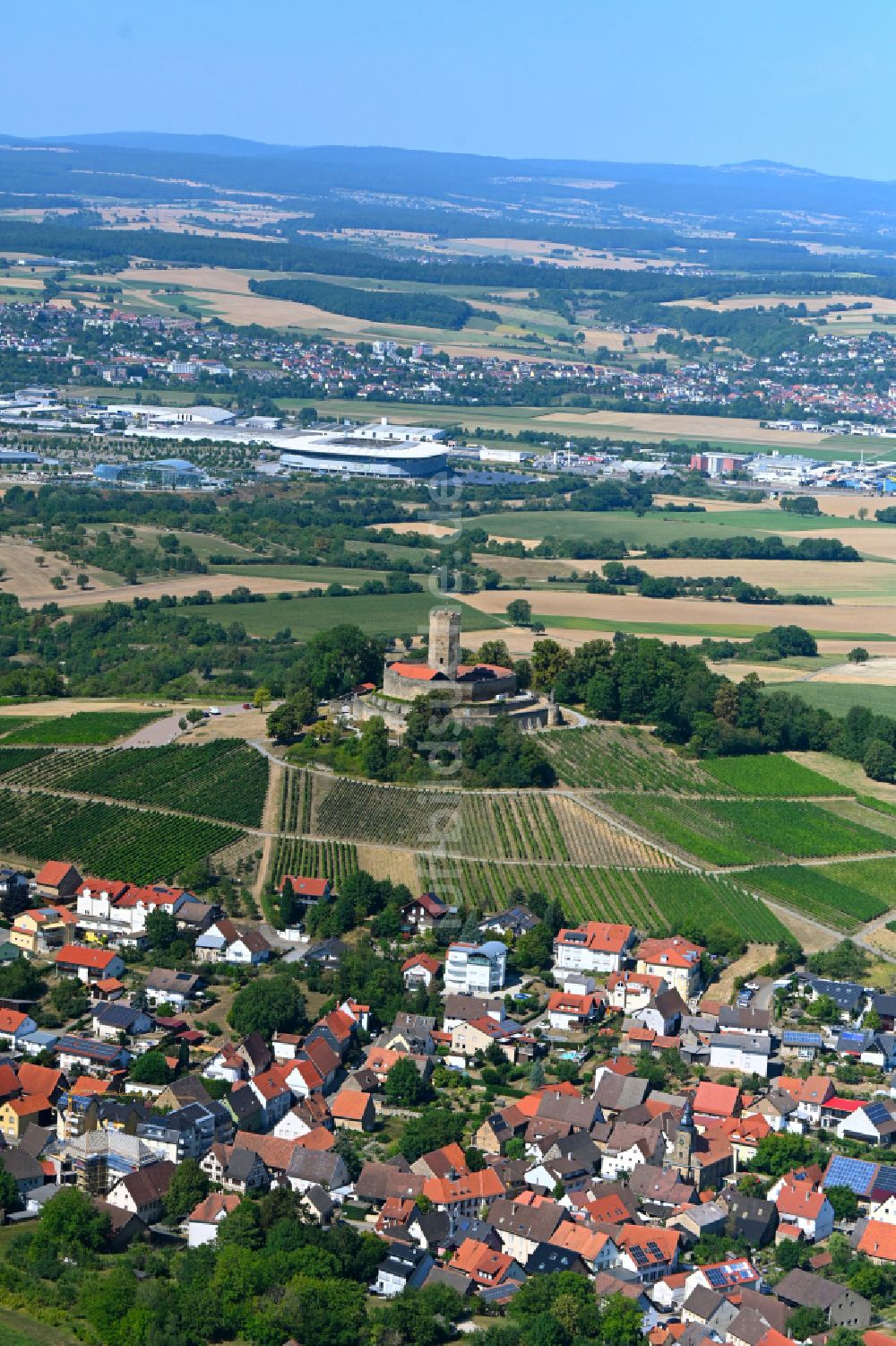 Luftbild Weiler - Burganlage der Veste Burg Steinsberg in Weiler im Bundesland Baden-Württemberg, Deutschland