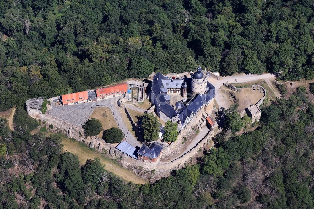 Luftaufnahme Falkenstein/Harz - Burganlage der Veste in Falkenstein/Harz im Bundesland Sachsen-Anhalt, Deutschland