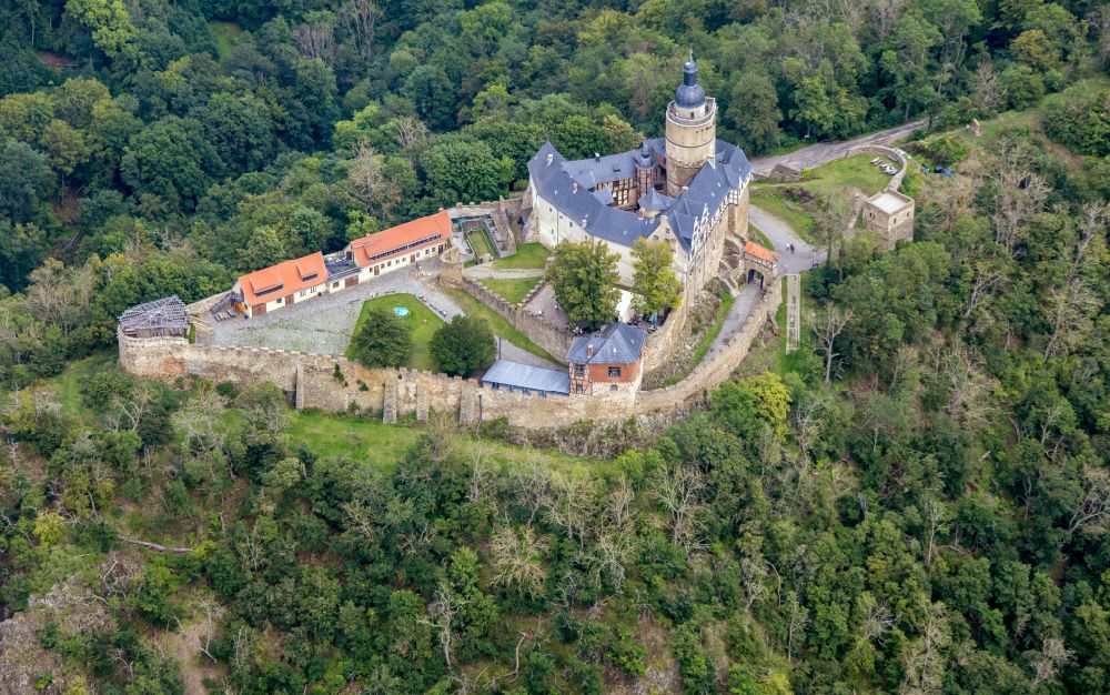 Falkenstein/Harz aus der Vogelperspektive: Burganlage der Veste in Falkenstein/Harz im Bundesland Sachsen-Anhalt, Deutschland