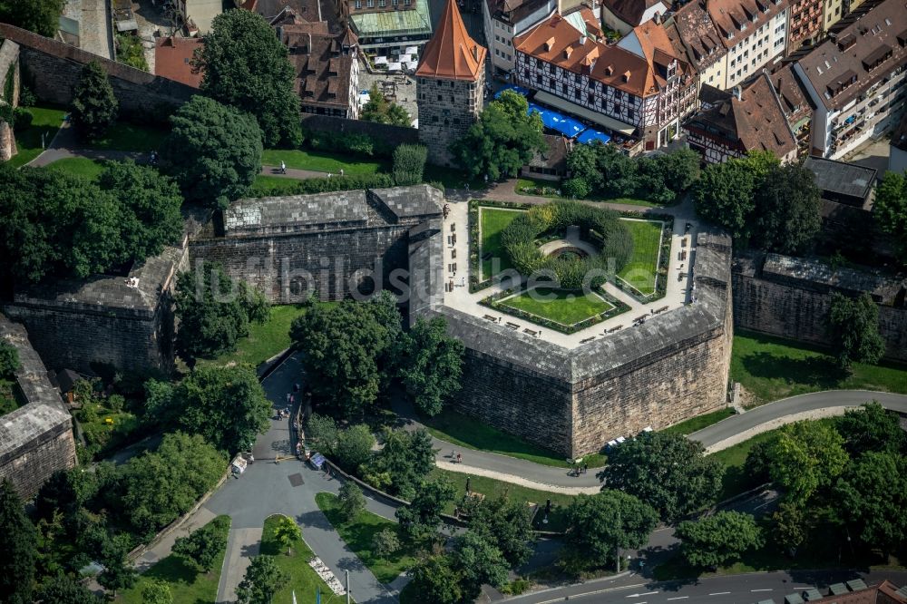Nürnberg von oben - Burganlage der Veste Kaiserburg in Nürnberg im Bundesland Bayern, Deutschland