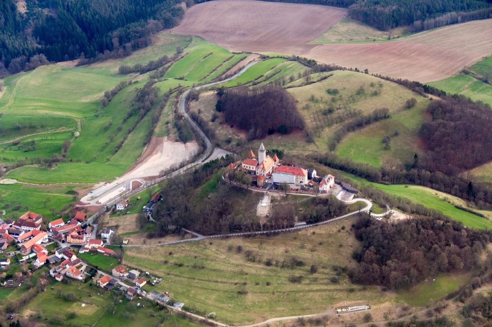 Luftbild Seitenroda - Burganlage der Veste Leuchtenburg in Seitenroda im Bundesland Thüringen