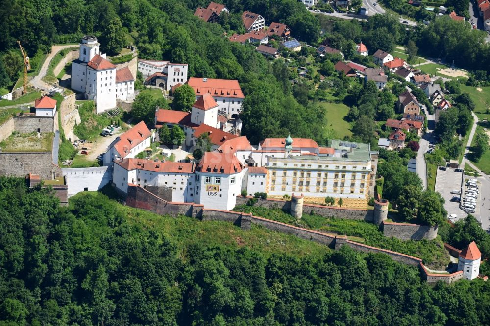 Luftbild Passau - Burganlage der Veste Veste Oberhaus in Passau im Bundesland Bayern, Deutschland