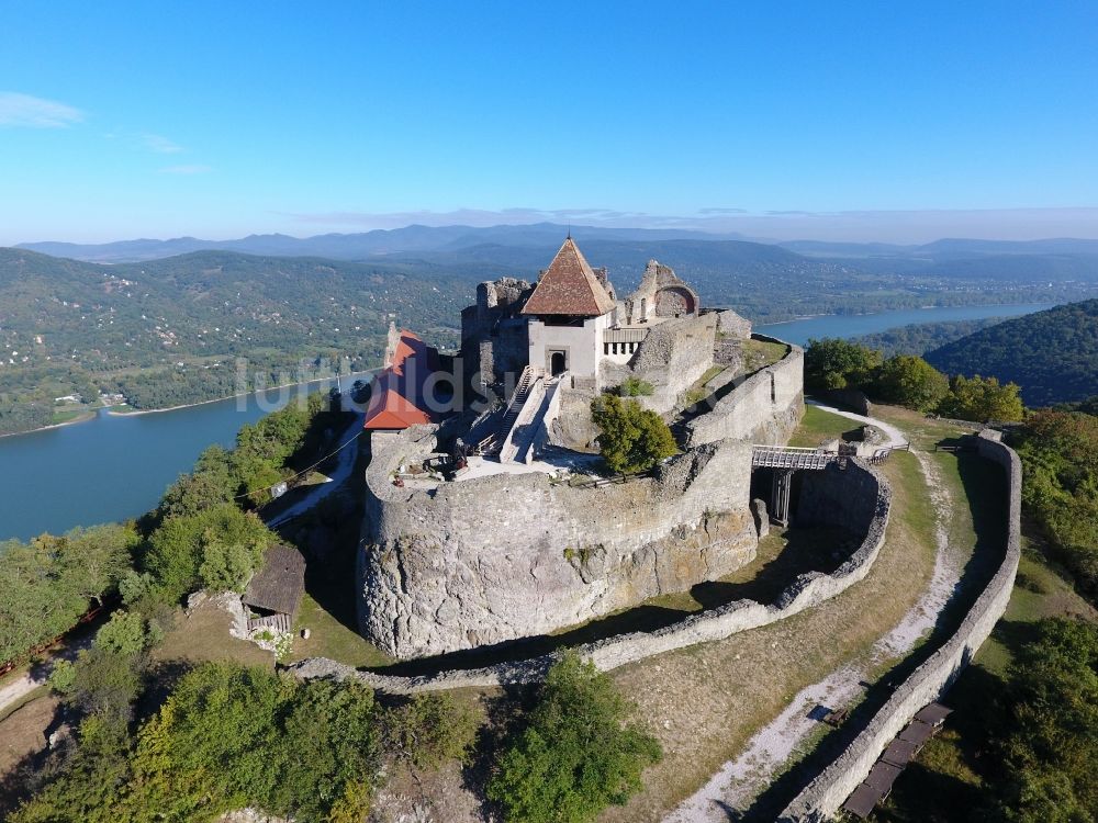 Luftbild Visegrad - Burganlage der Veste in Visegrad in Komitat Pest, Ungarn