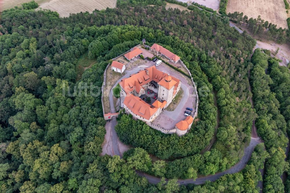 Holzhausen von oben - Burganlage der Veste Wachsenburg in Holzhausen im Bundesland Thüringen, Deutschland