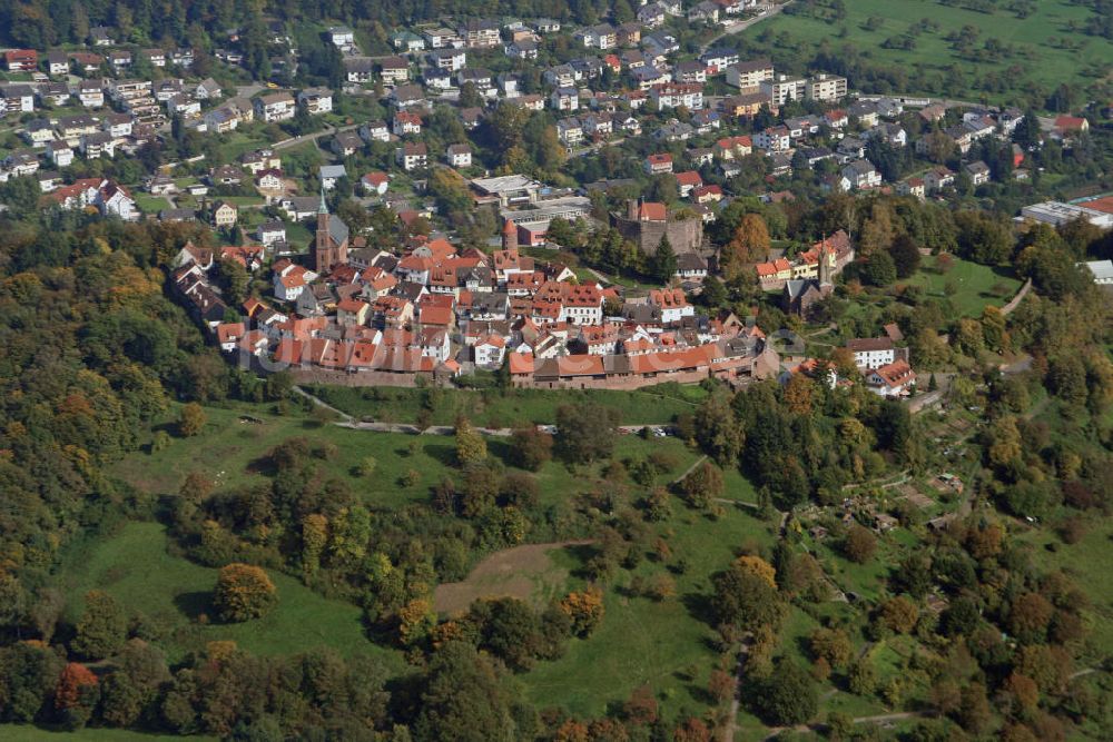 Neckargemünd von oben - Burgfeste Dilsberg