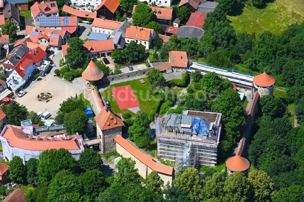 Luftaufnahme Hohenberg an der Eger - Burgmauern in Hohenberg an der Eger im Bundesland Bayern, Deutschland