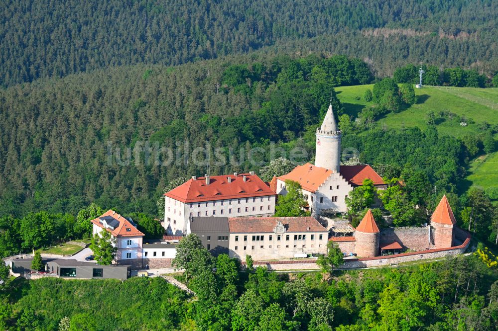 Luftbild Seitenroda - Burgmauern der Leuchtenburg in Seitenroda im Bundesland Thüringen, Deutschland