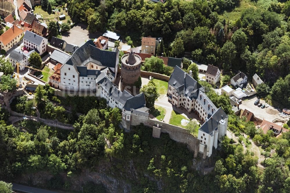 Luftbild Leisnig - Burgmauern Mildenstein in Leisnig im Bundesland Sachsen, Deutschland