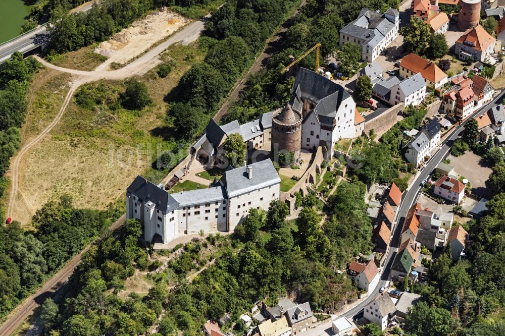 Luftbild Leisnig - Burgmauern Mildenstein in Leisnig im Bundesland Sachsen, Deutschland