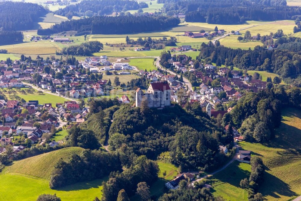 Luftbild Waldburg - Burgmauern Schloss Waldburg in Waldburg im Bundesland Baden-Württemberg, Deutschland