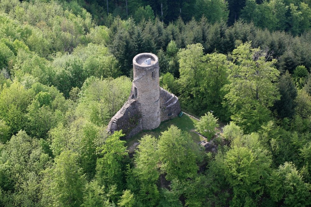 Wehr von oben - Burgruine Bärenfels in Wehr im Bundesland Baden-Württemberg