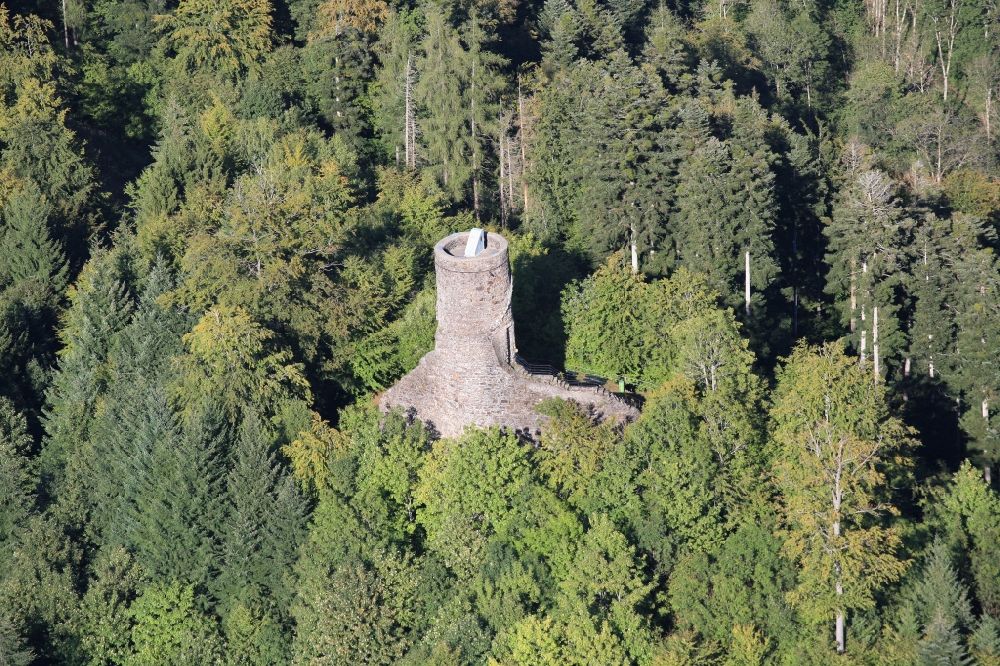 Luftaufnahme Wehr - Burgruine Bärenfels in Wehr im Bundesland Baden-Württemberg