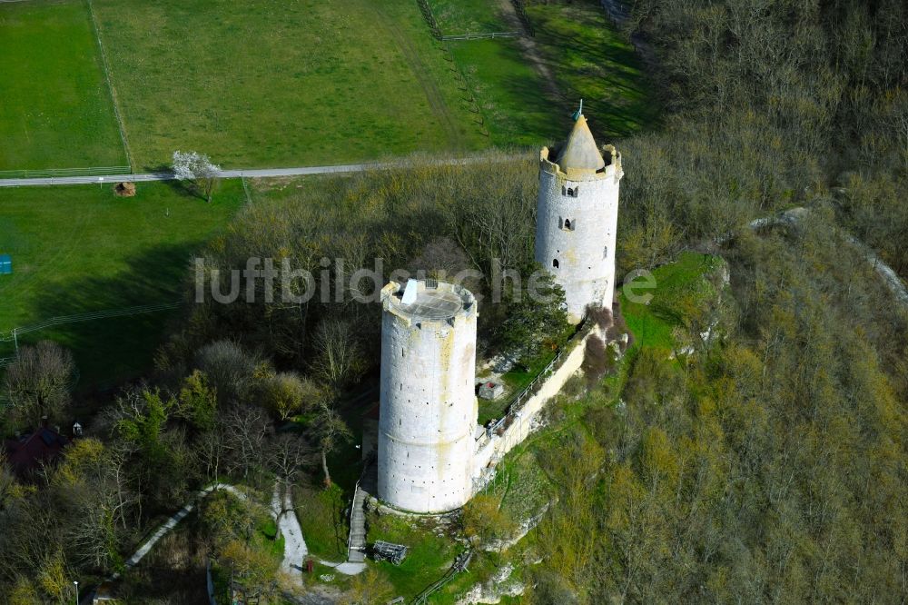 Luftbild Saaleck - Burgruine Burg Saaleck in Saaleck im Bundesland Sachsen-Anhalt, Deutschland