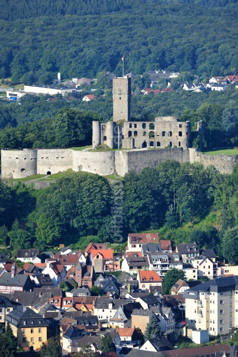 Königstein im Taunus aus der Vogelperspektive: Burgruine Königstein im Taunus im Bundesland Hessen, Deutschland