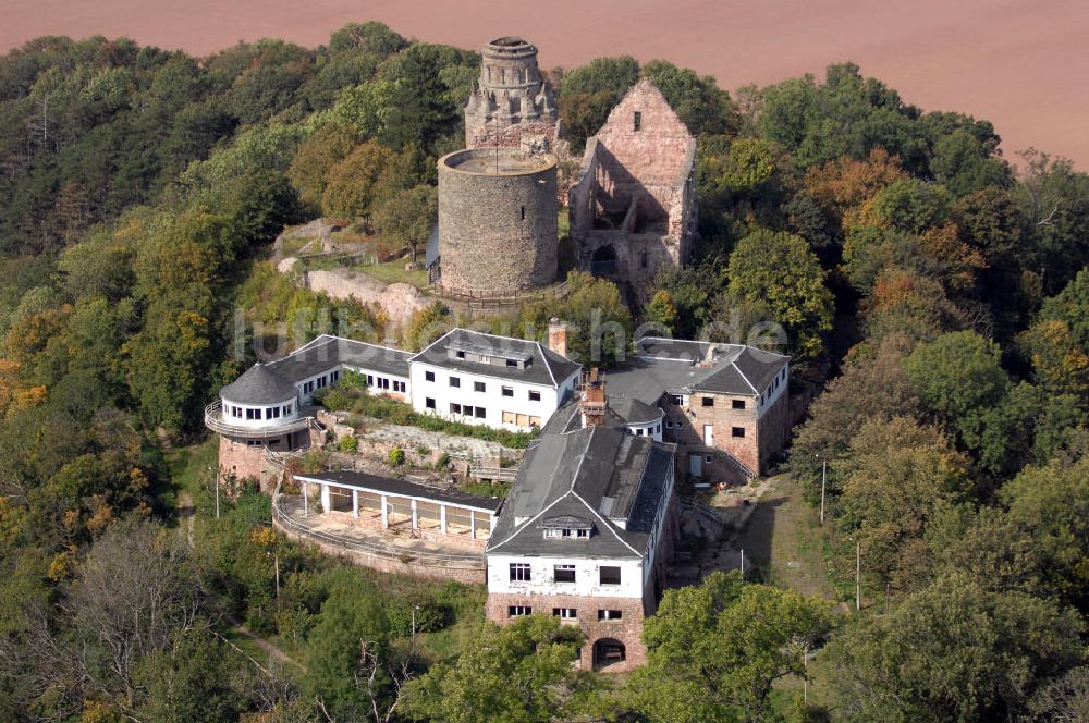 Steinthaleben aus der Vogelperspektive: Burgruine Rothenburg in Steinthaleben