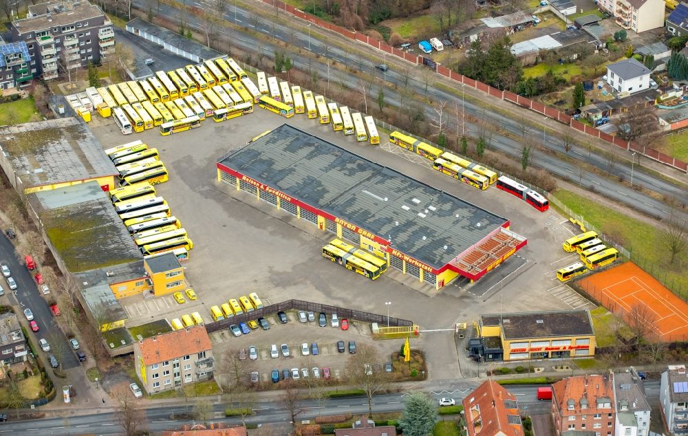 Luftbild Herne - Bus- Depot des Reisebusunternehmens der Anton Graf GmbH Reisen und Spedition im Ortsteil Wanne-Eickel in Herne im Bundesland Nordrhein-Westfalen