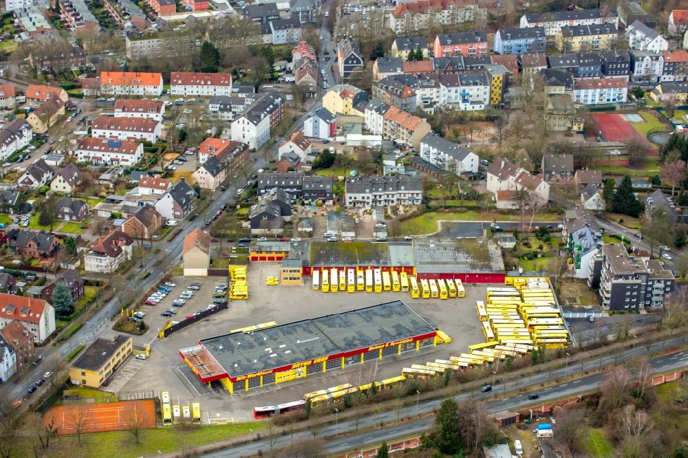 Luftaufnahme Herne - Bus- Depot des Reisebusunternehmens der Anton Graf GmbH Reisen und Spedition im Ortsteil Wanne-Eickel in Herne im Bundesland Nordrhein-Westfalen