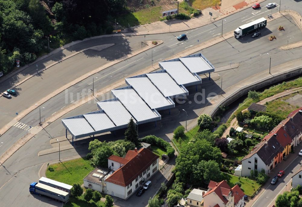 Luftaufnahme Gotha - Busbahnhof am Mühlgrabenweg in Gotha im Bundesland Thüringen