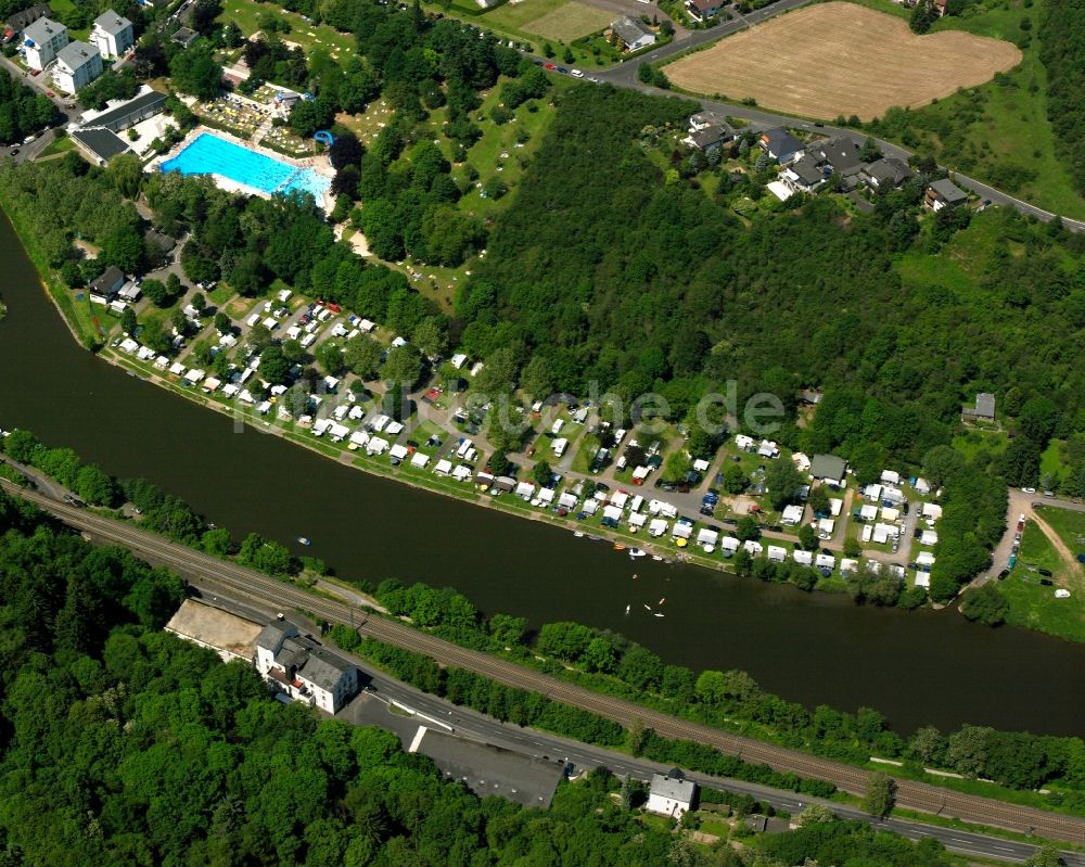 Luftbild Limburg an der Lahn - Campingplatz Camping Resort Limburg am Seeufer in Limburg an der Lahn im Bundeam Ufer der Lahnsland Hessen, Deutschland