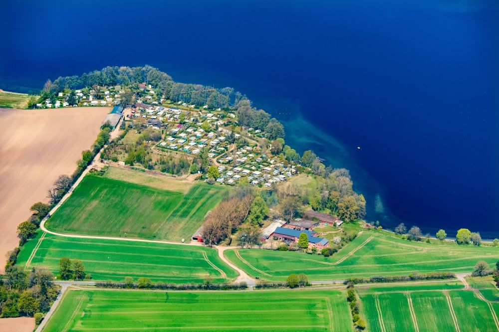 Luftbild Nehmten - Campingplatz Jochen Brüne für Wohnwagen und Zelten in Nehmten am Plöner See im Bundesland Schleswig-Holstein, Deutschland
