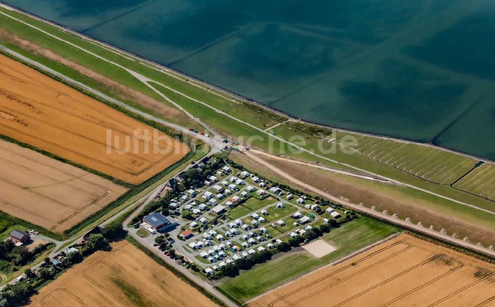 Luftbild Elisabeth-Sophien-Koog - Campingplatz an der Meeresküste in Elisabeth-Sophien-Koog im Bundesland Schleswig-Holstein, Deutschland