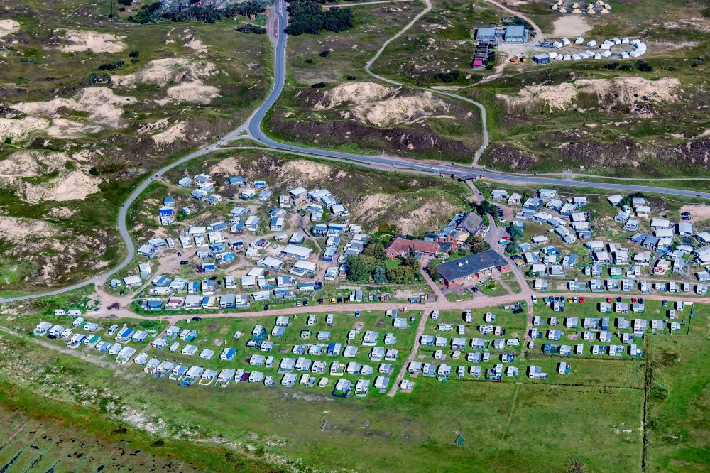 Luftbild Norderney - Campingplatz an der Meeresküste Um Ost in Norderney im Bundesland Niedersachsen, Deutschland
