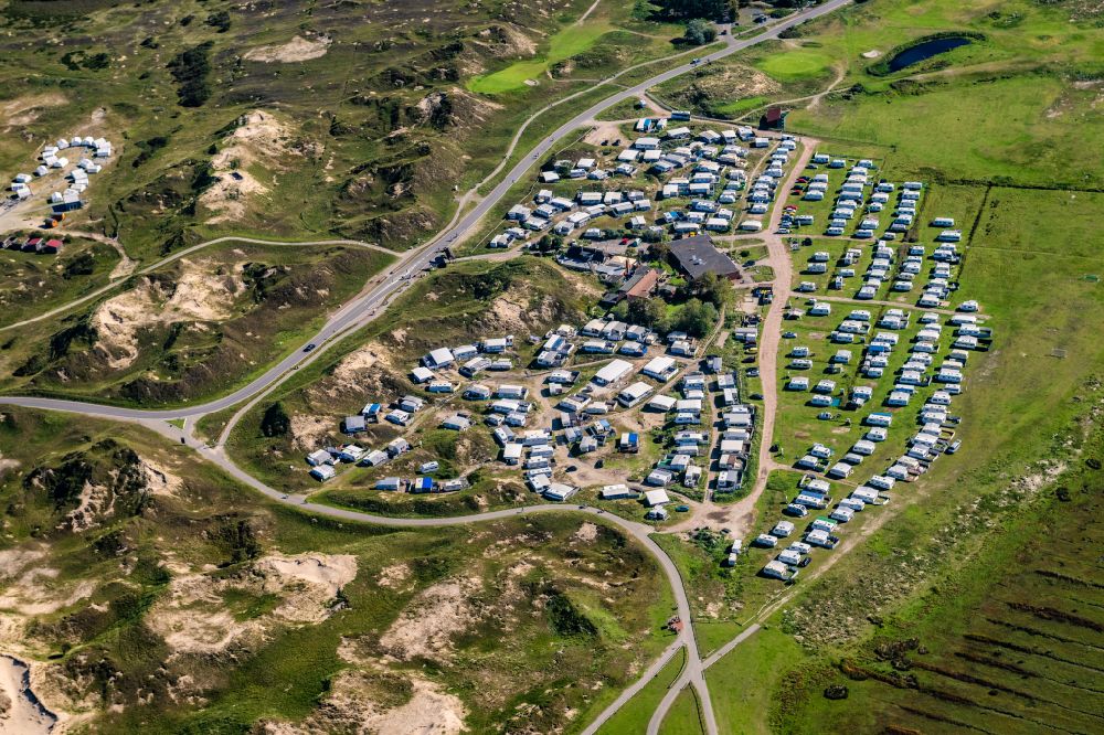 Luftbild Norderney - Campingplatz an der Meeresküste Um Ost in Norderney im Bundesland Niedersachsen, Deutschland