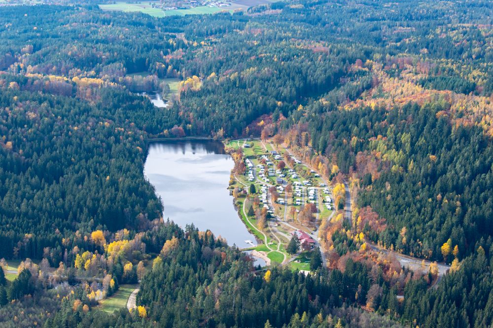 Luftbild Flossenbürg - Campingplatz am Seeufer Großer Gaisweiher in Flossenbürg im Bundesland Bayern, Deutschland