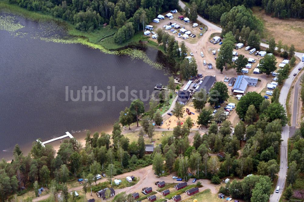 Luftbild Vimmerby - Campingplatz am Seeufer Vimmerby Camping Nossenbaden in Vimmerby in Kalmar län, Schweden