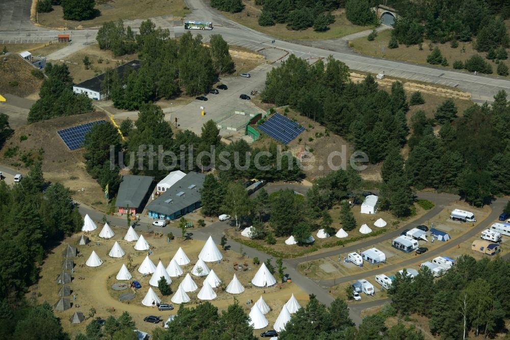 Luftbild Krausnick - Campingplatz am Tropical Islands in Krausnick im Bundesland Brandenburg