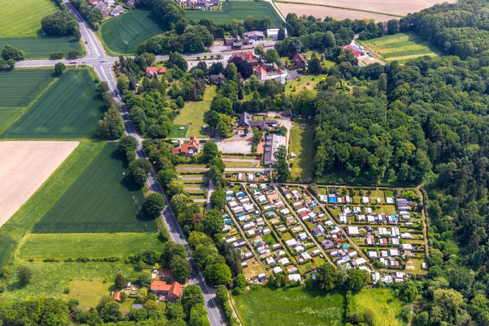 Haltern am See aus der Vogelperspektive: Campingplatz mit Wohnwagen und Zelten in Haltern am See im Bundesland Nordrhein-Westfalen, Deutschland