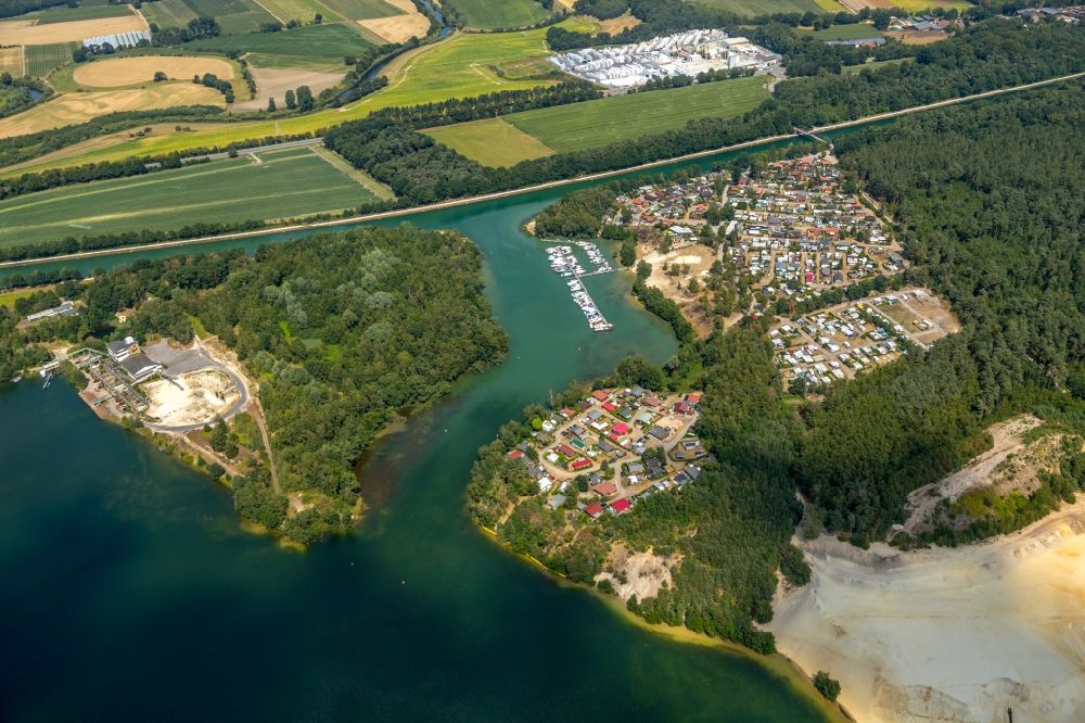 Luftbild Haltern am See - Campingplatz mit Wohnwagen und Zelten im Ortsteil Flaesheim in Haltern am See im Bundesland Nordrhein-Westfalen, Deutschland