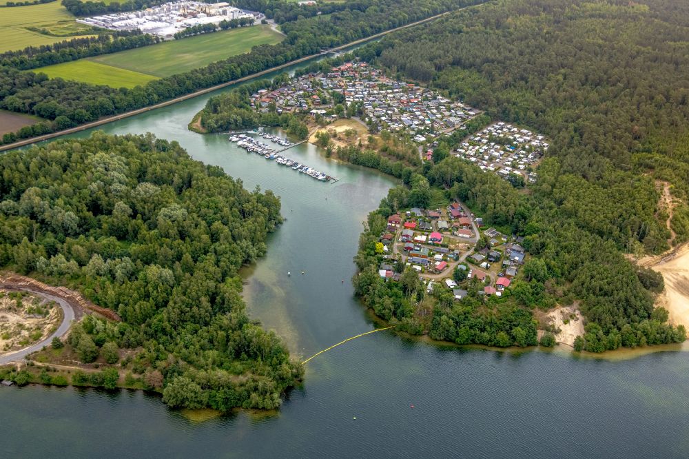 Luftbild Haltern am See - Campingplatz mit Wohnwagen und Zelten im Ortsteil Flaesheim in Haltern am See im Bundesland Nordrhein-Westfalen, Deutschland