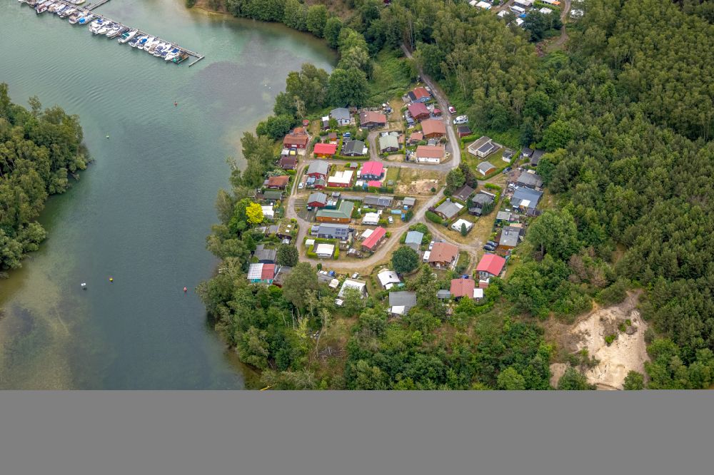 Luftaufnahme Haltern am See - Campingplatz mit Wohnwagen und Zelten im Ortsteil Flaesheim in Haltern am See im Bundesland Nordrhein-Westfalen, Deutschland