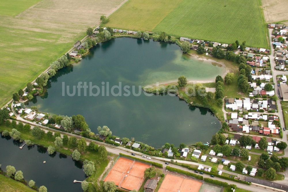 Luftbild Seltz - Campingplatz mit Wohnwagen und Zelten am See im Ortsteil Beinheim in Seltz in Grand Est, Frankreich