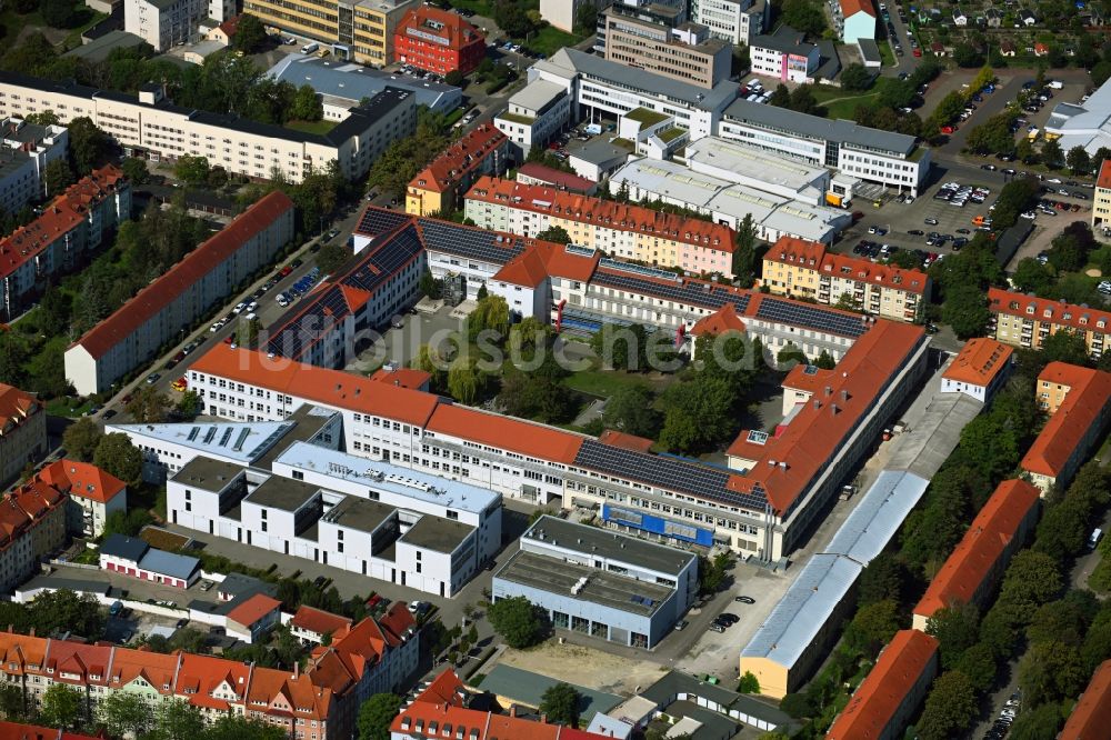 Luftaufnahme Erfurt - Campus- Gebäude der Fachhochschule Erfurt in der Altonaer Straße in Erfurt im Bundesland Thüringen, Deutschland